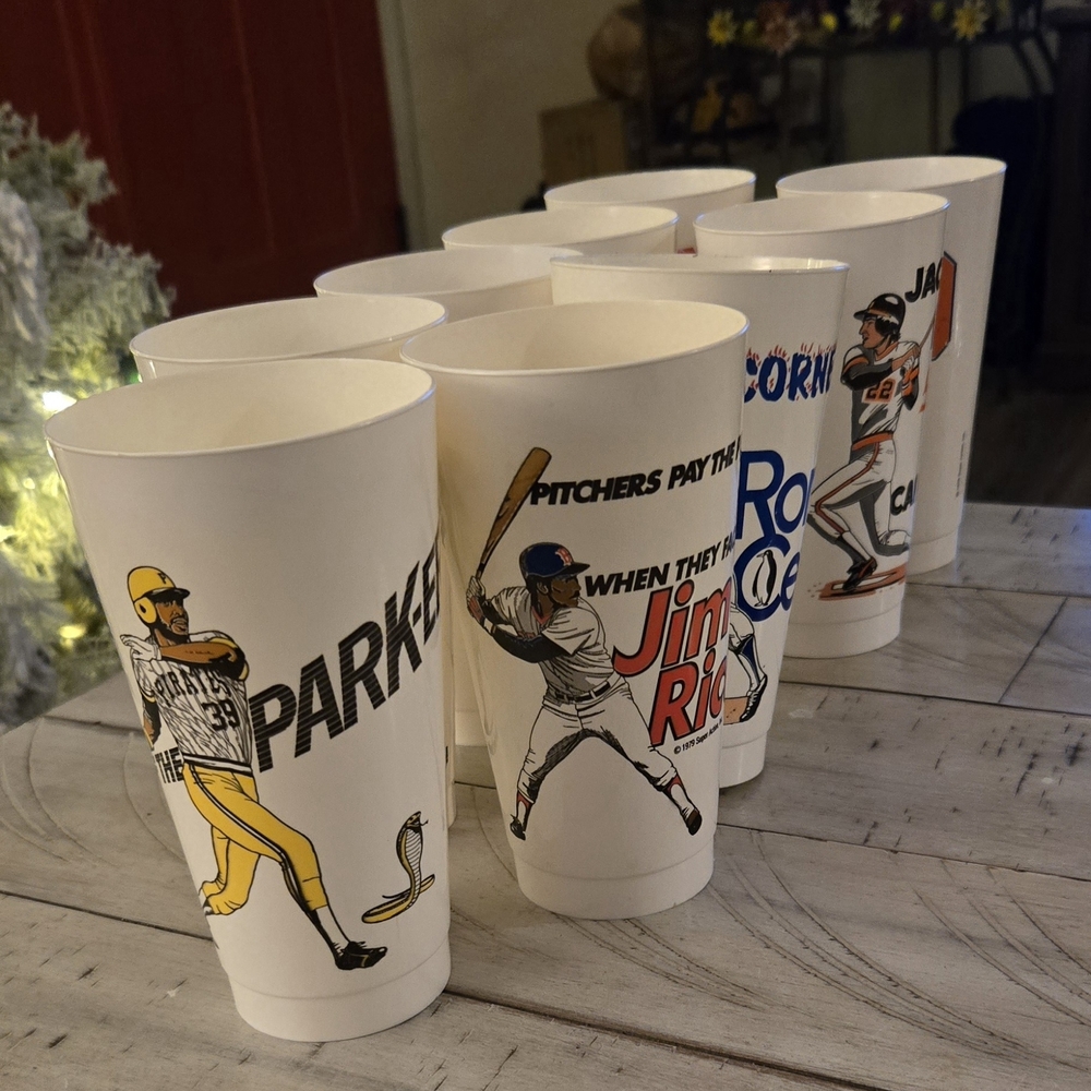 Vintage 1979 Slush Puppie Baseball Collector Cups Lot of 9 MLB Players